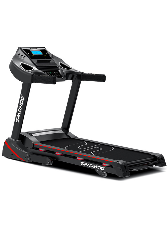 Sparnod Fitness 4 HP Peak Automatic Foldable Motorized Running Indoor Treadmill, STH-3400, Black